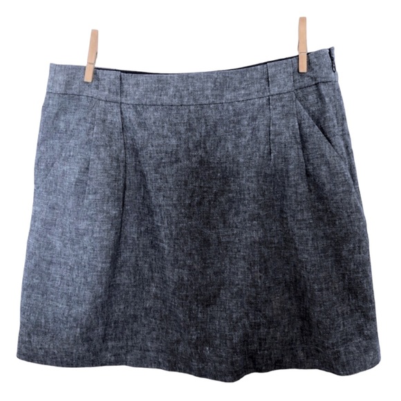 The Limited Blue Linen Chambray Mini Skirt size 6 - Picture 4 of 16